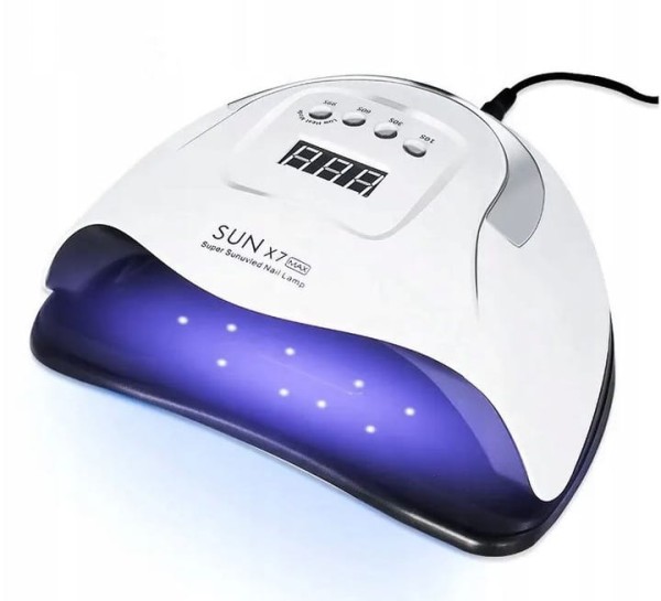 Lampa uv led do paznokci mocna do żeli hybryd hybrydy Sun X7 220W LCD