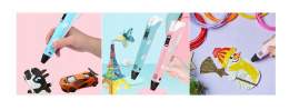 DreamCraft DŁUGOPIS 3D PEN RÓŻOWY XXL 20 KOLORÓW 110M KSIĄŻECZKA FILAMENT