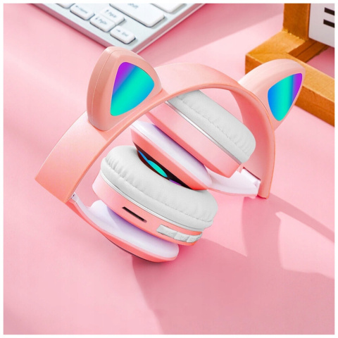 DreamCraft SŁUCHAWKI KOCIE USZY DLA DZIECI RGB PODŚWIETLANE GAMINGOWE DreamCraft SŁUCHAWKI KOCIE USZY DLA DZIECI RGB PODŚWIETLANE GAMINGOWE
