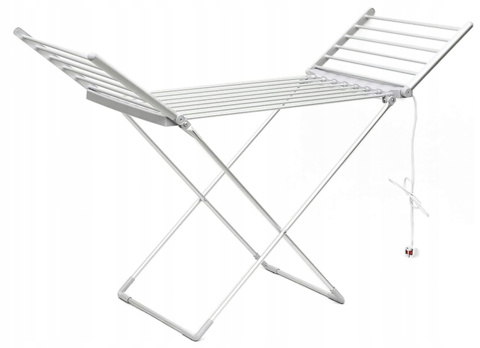 ELEKTRYCZNA SUSZARKA NA PRANIE BASIC STOJĄCA ROZKŁADANA SZYBKOSCHNĄCE 147cm ELEKTRYCZNA SUSZARKA NA PRANIE BASIC STOJĄCA ROZKŁADANA SZYBKOSCHNĄCE 147cm