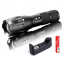 LATARKA TAKTYCZNA 2W1 LED CREE SURVIVALOWA ZOOM STROBOSKOP WOJSKOWA AKU