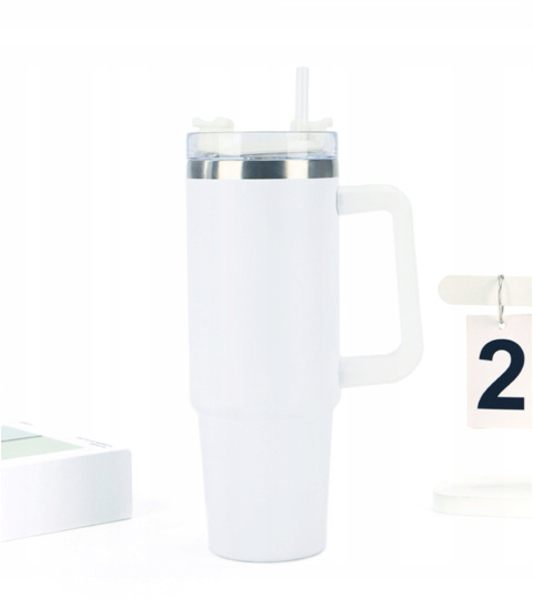 MagiCook KUBEK TERMICZNY BIAŁY 1200 ML ZE SŁOMKĄ STYLE USA Biel MagiCook KUBEK TERMICZNY BIAŁY 1200 ML ZE SŁOMKĄ STYLE USA Biel