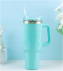 MagiCook KUBEK TERMICZNY TURKUSOWY 1200 ML ZE SŁOMKĄ STYLE USA Turkus